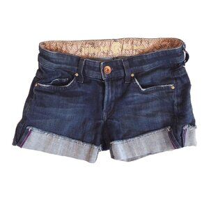 Rich & Skinny blue denim Size 24, fold up stretch Shorts